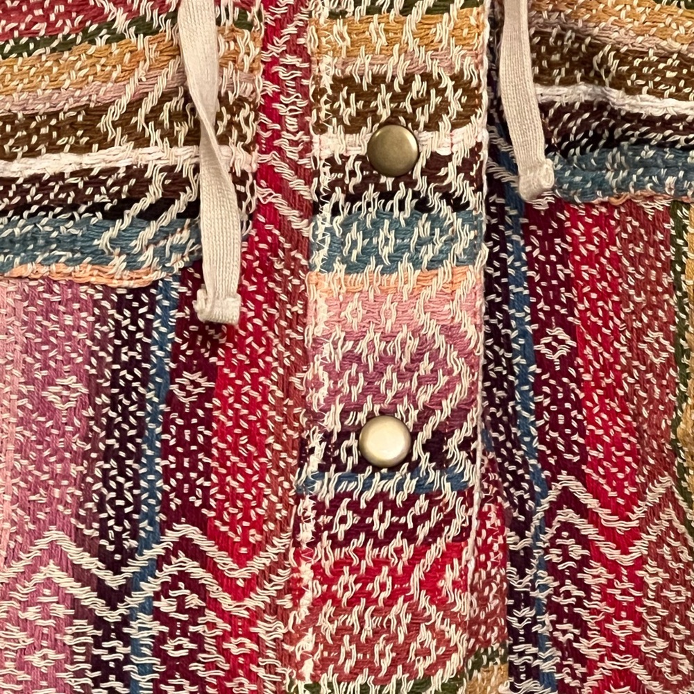 We The Free XS Boho Multicolor Woven Button-Down Shirt | Free People - Picture 3 of 6